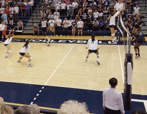 Heidi Thelen at the net