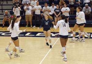 Penn State after a point in Buffalo match